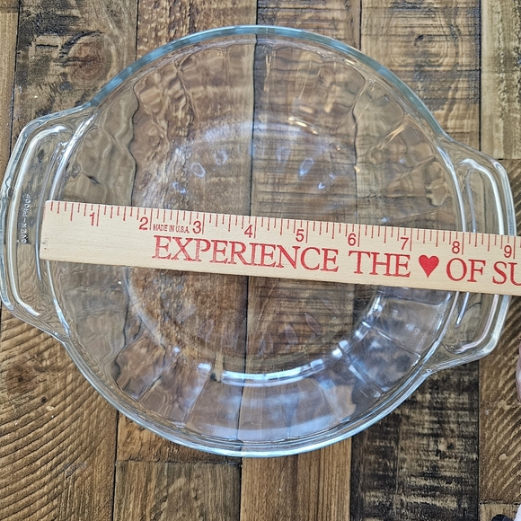 Vtg 1.5 Qt Heavy Ribbed Clear Glass Casserole Baking Dish with Lid And Handles - Picture 10 of 11